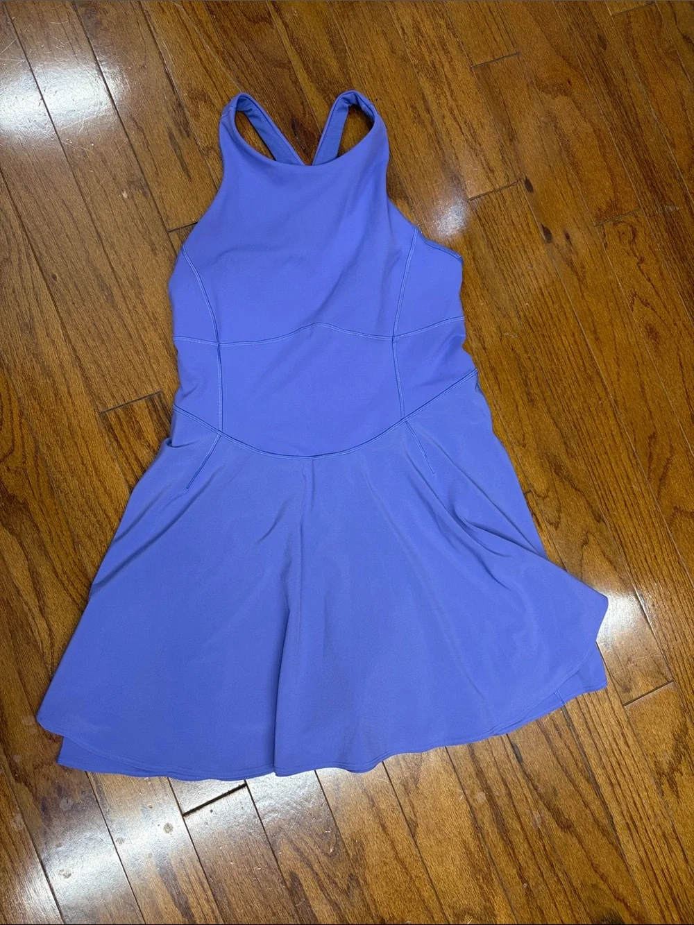 lululemon athletica Lavender Backless Cross-Back Skater Dress
